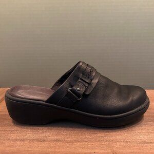 Clarks Womens Dark Brown Casual Comfort Slip On Mules Size 9M